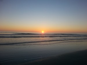 The sunrise of a cycle tourist.